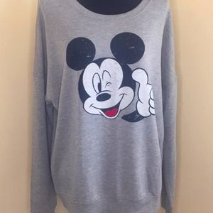 Disney Mickey Gray Pullover Sweater
